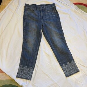 White House Black Market Dark Blue Cropped Jeans